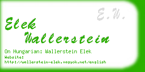 elek wallerstein business card
